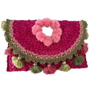 Bespoke Woven Capri Clutch in Fuchsia