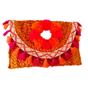 BESPOKE WOVEN CAPRI CLUTCH IN Orange