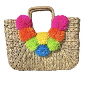 “Pom Pom” Woven Statement Bag