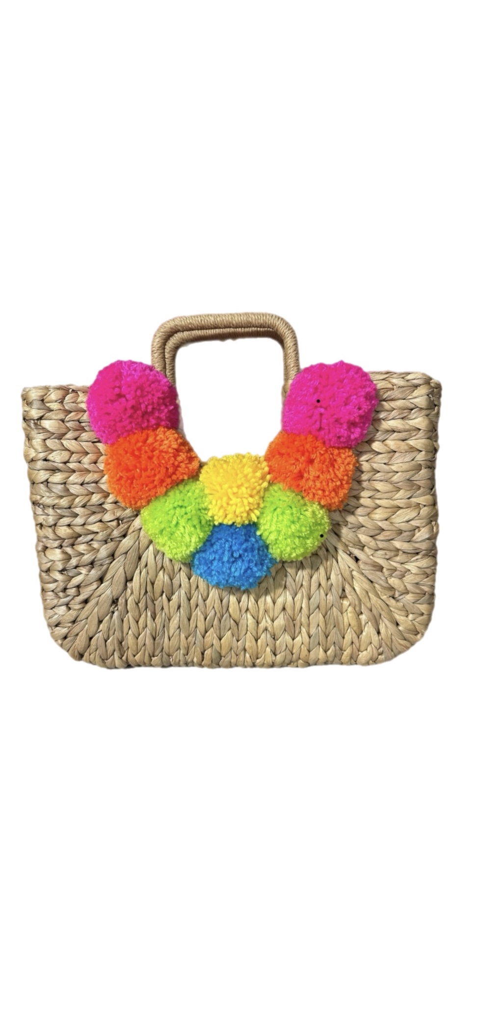 “Pom Pom” Woven Statement Bag